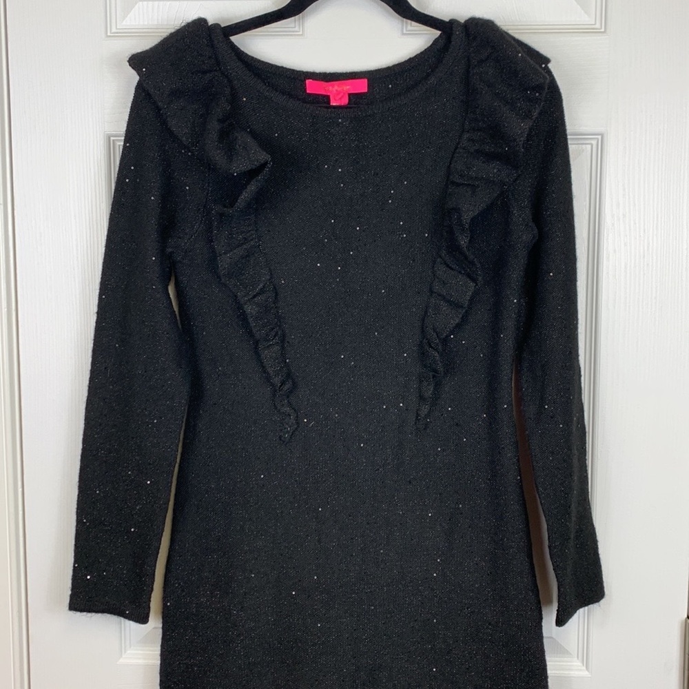 NWT Lilly Pulitzer Ruth black sequin sweater dress sz sm - Picture 5 of 11